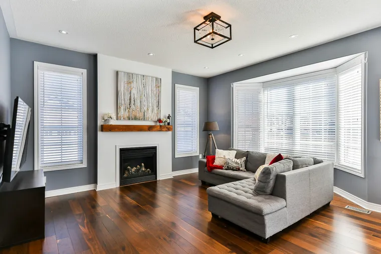 Fireplace with tiled surround